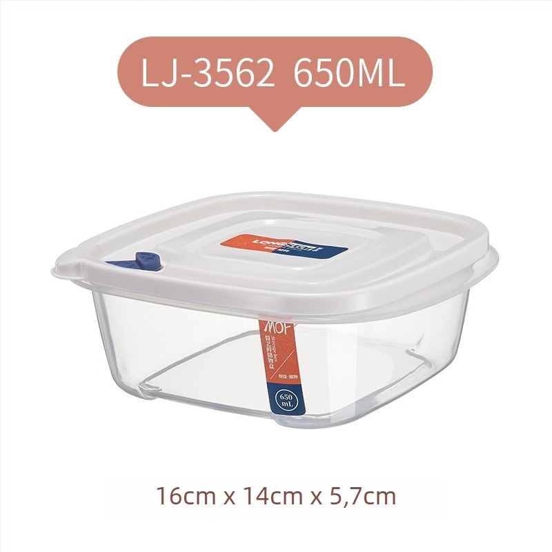 Kutija za skladištenje u hladnjaku s poklopcem, prehrambeni PP+PE, četvrtastog oblika, kapacitet 301-500 ml