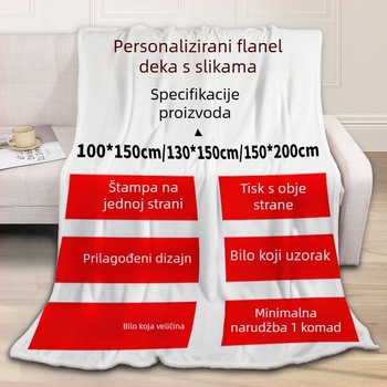 Flanelna deka s prilagodbom, težina 300–500 g, uzorci: pruge, snježna pahulja, astronaut.