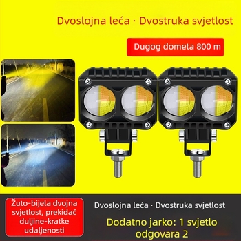 Auto LED reflektor s dvostrukom lećom, aluminijsko kućište, 50W, kompatibilan sa svim vozilima, Xindao
