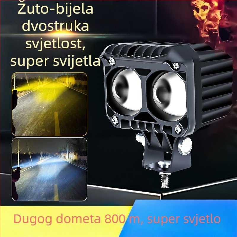 Auto LED reflektor s dvostrukom lećom, aluminijsko kućište, 50W, kompatibilan sa svim vozilima, Xindao