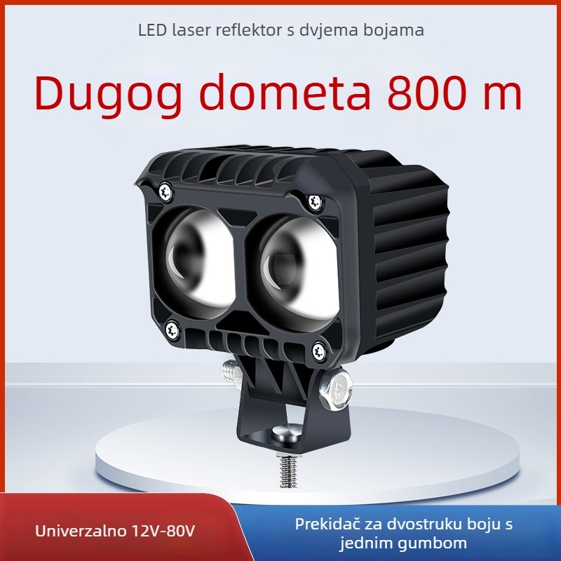 Auto LED reflektor s dvostrukom lećom, aluminijsko kućište, 50W, kompatibilan sa svim vozilima, Xindao