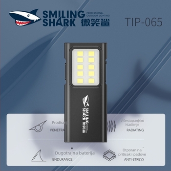 Prijenosna COB LED svjetiljka s četiri razine osvjetljenja, ručno punjenje, ABS kućište, baterija 800–5000 mAh, domet zrake 100–200 m