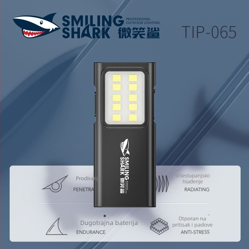 Prijenosna COB LED svjetiljka s četiri razine osvjetljenja, ručno punjenje, ABS kućište, baterija 800–5000 mAh, domet zrake 100–200 m