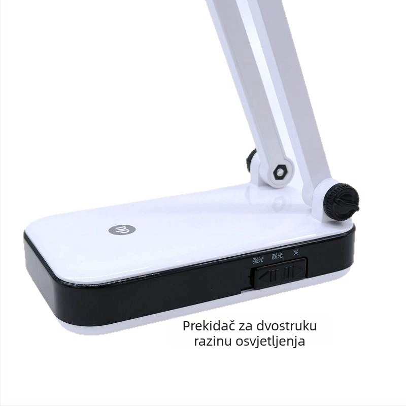 LED stolna lampa za učenje s zaštitom očiju, sklopiva i prijenosna za studentske domove, USB punjenje, dvostruko korištenje