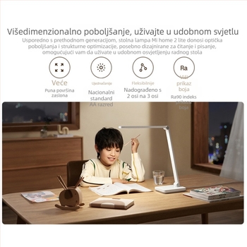 Xiaomi Mijia stolna lampa 2Lite — LED za zaštitu očiju za čitanje i učenje, noćna svjetiljka, dodirni prekidač, 5W pri 220V