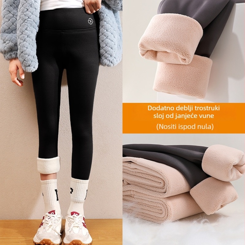 Djevojački leggings u shark stilu s visokim pojasom, 78% poliester, elastični pojas, pune dužine, proljeće i jesen, za djecu od 8 godina