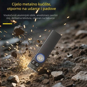 U8 mini EDC svjetiljka s plosnatim cilindrom, 650 lm, punjiva, magnetsko radno svjetlo, vodootporna