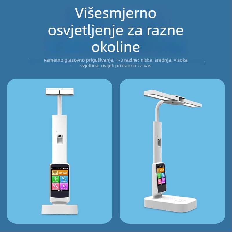 Inteligentna stolna lampa za učenje s zaštitom vida, AI glasovni dijalog, sinkronizirano čitanje udžbenika i prijevod, USB napajanje 5V, glasovno upravljanje, visok CRI 95+