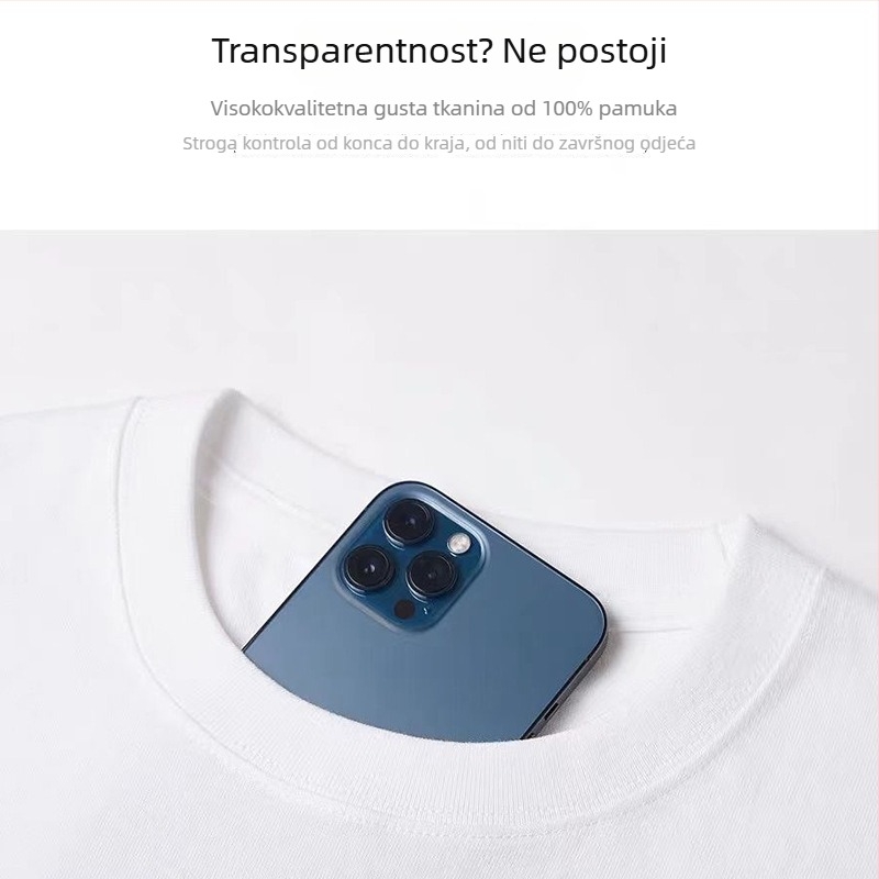 Pamukasta majica s geometrijskim printom, kratkih rukava, slobodan kroj, okrugli izrez, srednja duljina, ljeto 2025, japansko-korejski opušten stil