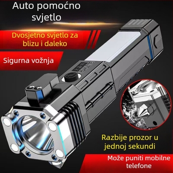 Automobilska hitna svjetiljka, višenamjenska, vodootporna, 100-240 lm, domet 100-200 m, napajanje baterijom, uključena punjač