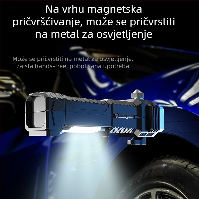 Automobilska hitna svjetiljka, višenamjenska, vodootporna, 100-240 lm, domet 100-200 m, napajanje baterijom, uključena punjač