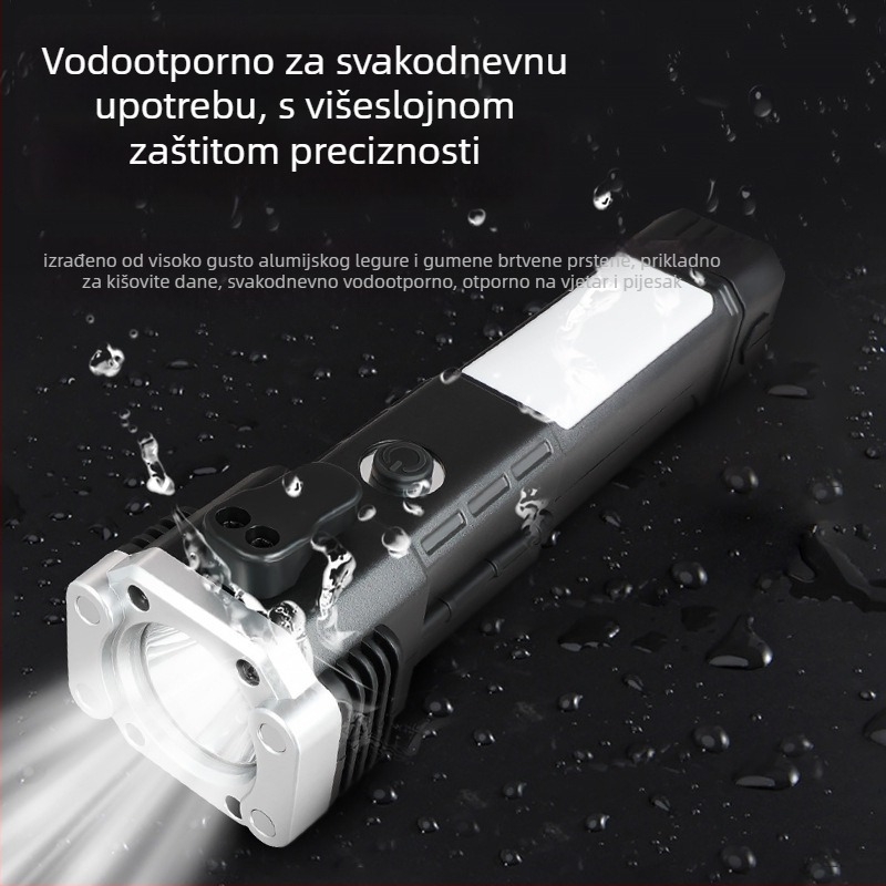 Automobilska hitna svjetiljka, višenamjenska, vodootporna, 100-240 lm, domet 100-200 m, napajanje baterijom, uključena punjač