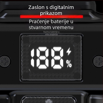 LED taktička ručna svjetiljka, ultra-tanka prijenosna s digitalnim zaslonom, tri izvora svjetla, Type-C punjenje, 1000mAh, domet 100–200 m