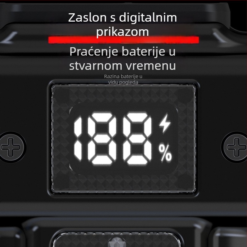LED taktička ručna svjetiljka, ultra-tanka prijenosna s digitalnim zaslonom, tri izvora svjetla, Type-C punjenje, 1000mAh, domet 100–200 m