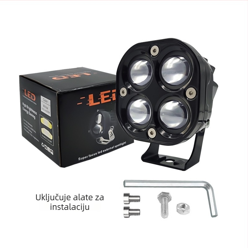 LED prednje svjetlo za motocikl s dizajnom četiri lista deteline | ABS | 5W | 3V | 0,2A | Univerzalna kompatibilnost