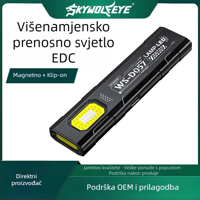 Kompaktna magnetska COB LED baterijska svjetiljka, ultratanki dizajn, napajanje putem punjenja, 3W, baterija 400 mAh, domet do 50 m