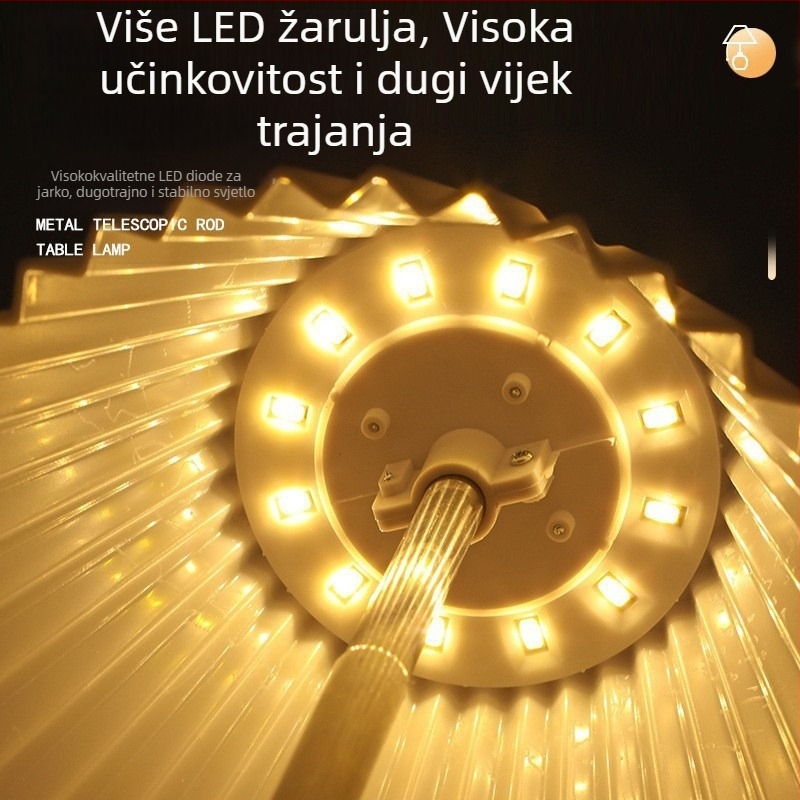 Dvostruka stolna svjetiljka i noćna lampica s LED zaštitom očiju (CRI ≥90; Rasvjeta: AA razred; Dodirni prekidač; Materijal abažura: plastika; Ugrađena litij‑ionska baterija)