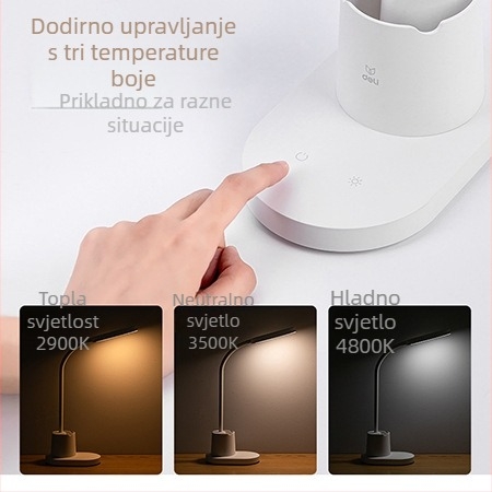 LED stolna lampa 17854, USB punjač, plastično sjenilo, CRI ≥95, modern minimalistički dizajn