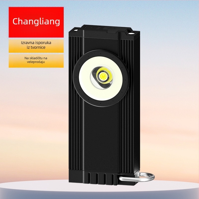 Mini LED svjetiljka za ključeve od aluminijske legure, 20W, 300mAh, ručno pokretanje energije, punjiva, vodootporna, domet 50–100 m