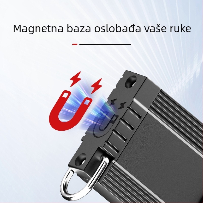 Mini LED svjetiljka za ključeve od aluminijske legure, 20W, 300mAh, ručno pokretanje energije, punjiva, vodootporna, domet 50–100 m