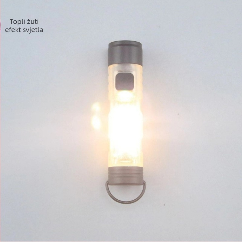Mini lampica za ključeve — LED, 10W, polymer litij baterija, ručno napajanje, domet snopa 100–200 m