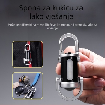 LED svjetiljka za ključeve, punjiva, hitna funkcija - Kapacitet baterije 400, Snaga 5, Domet 100–200 m, Vrijeme trajanja baterije 2–3 h
