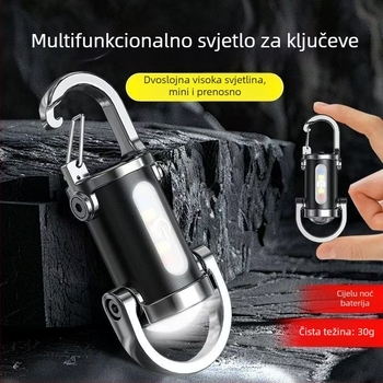 LED svjetiljka za ključeve, punjiva, hitna funkcija - Kapacitet baterije 400, Snaga 5, Domet 100–200 m, Vrijeme trajanja baterije 2–3 h