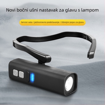 Vanjska ušna čelna lampa, punjiva LED, 5W, 800 mAh, 360° rotacija, domet ispod 50 m