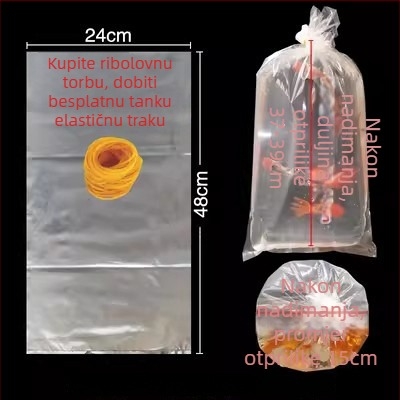 Torba za pakiranje živih ukrasnih riba za prijevoz, s četverostrano ravnim dnom, debeli plastični materijal