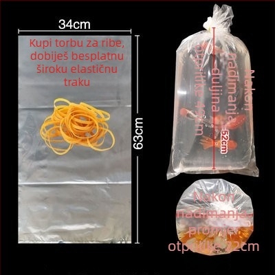 Torba za pakiranje živih ukrasnih riba za prijevoz, s četverostrano ravnim dnom, debeli plastični materijal