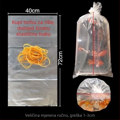 Torba za pakiranje živih ukrasnih riba za prijevoz, s četverostrano ravnim dnom, debeli plastični materijal