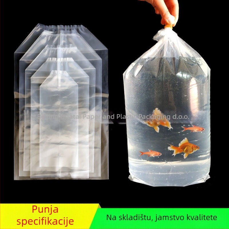Torba za pakiranje živih ukrasnih riba za prijevoz, s četverostrano ravnim dnom, debeli plastični materijal