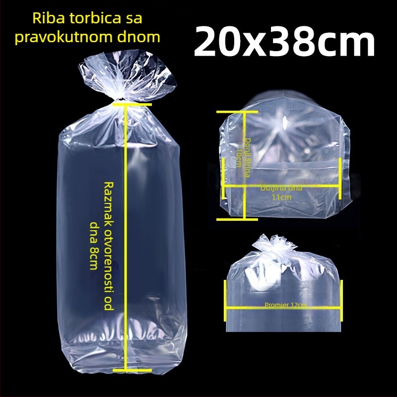 Torba za pakiranje živih ukrasnih riba za prijevoz, s četverostrano ravnim dnom, debeli plastični materijal