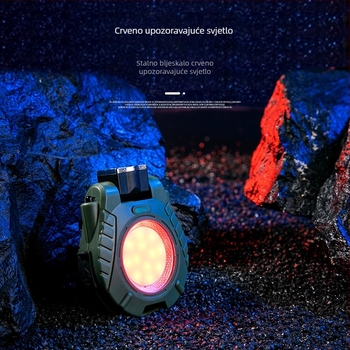 LED kapica s klipsom, kompaktna višenamjenska svjetiljka s 5W LED, 500 mAh baterija, ručno generiranje energije, uklj. punjač, domet do 100 m
