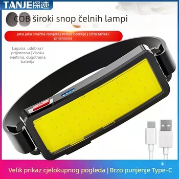 Čelna COB LED svjetiljka, 10W, 1200mAh, USB-C punjenje, vodootporna, domet 200–500 m