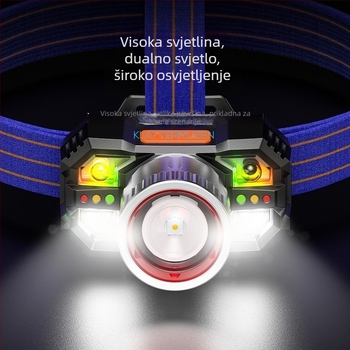 Nova punjiva LED čelna svjetiljka s prepoznavanjem gesti, rudarsko svjetlo, baterija 800mAh, Type-C punjenje, domet 100–200 m