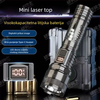 Ručna LED svjetiljka za vanjsku upotrebu s dugim dometom, Type-C punjenje, 400 mAh baterija, vodootporna, višenamjenska