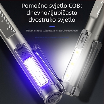 Mini LED svjetiljka za olovku s tri LED izvora, tijelo od aluminijske legure, 5W, napajanje baterijom