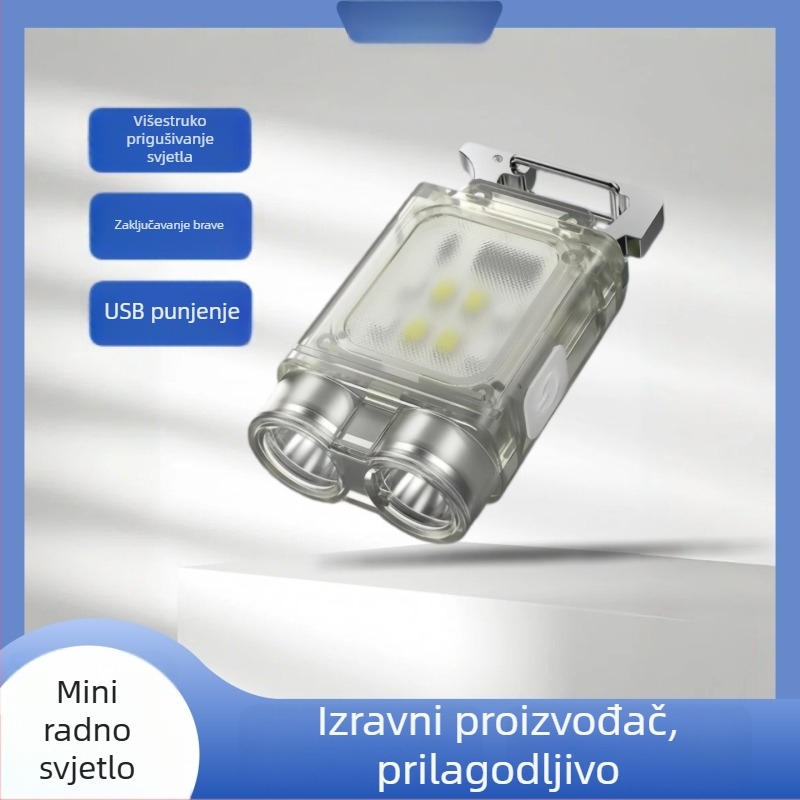 LED svjetiljka za ključ, punjiva, baterija 350 mAh, 100–240 lm, vodootporna