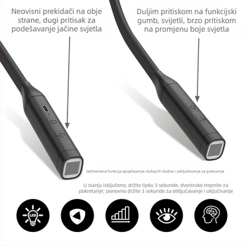 Nosiva lampica za čitanje oko vrata, s punjivom baterijom, CRI 80-89, gumbasti prekidač, noćna svjetlost