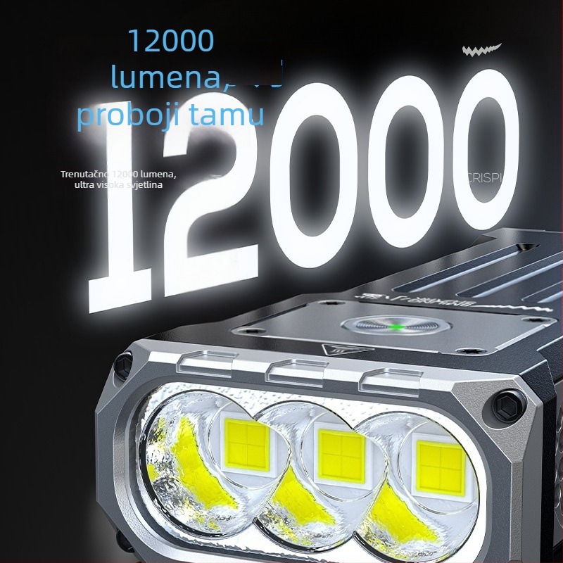 Ručna LED svjetiljka za vanjsku upotrebu, aluminijumsko kućište, punjiva, domet 100–200 m