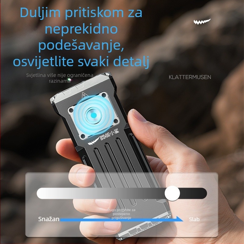 Ručna LED svjetiljka za vanjsku upotrebu, aluminijumsko kućište, punjiva, domet 100–200 m