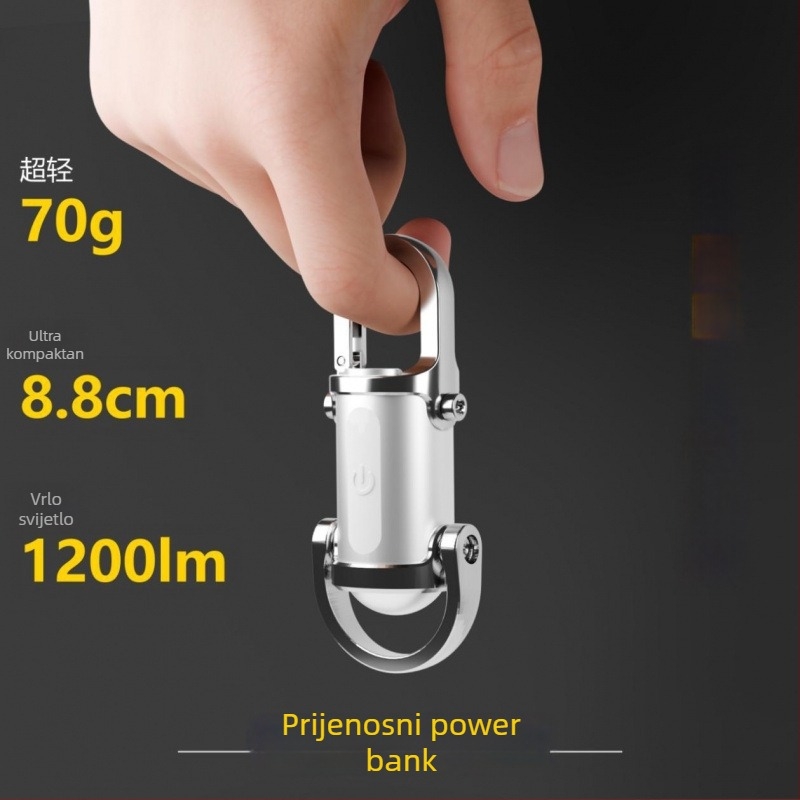 COB privjesak – mini radna svjetiljka USB punjiva aluminijska legura, 1200lm, 1000mAh, 60 min punjenja, snop 150°, model JELS-H