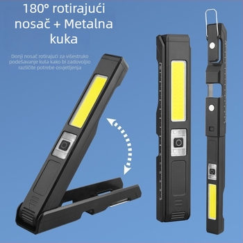 Prenosna COB LED radna svjetiljka s magnetskom kukom – prenosno svjetlo za kućnu održavanje i hitne situacije