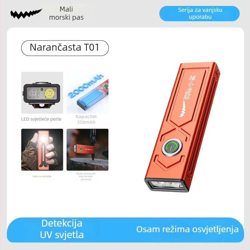 Svetiljka s LED visoke svjetline, kućište od aluminijske legure, Punjiva, domet 100–200 m