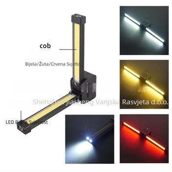 Magnetska sklopiva COB LED radna svjetiljka, punjiva 1200 mAh, ručno napajanje, 3 W, domet do 50 m