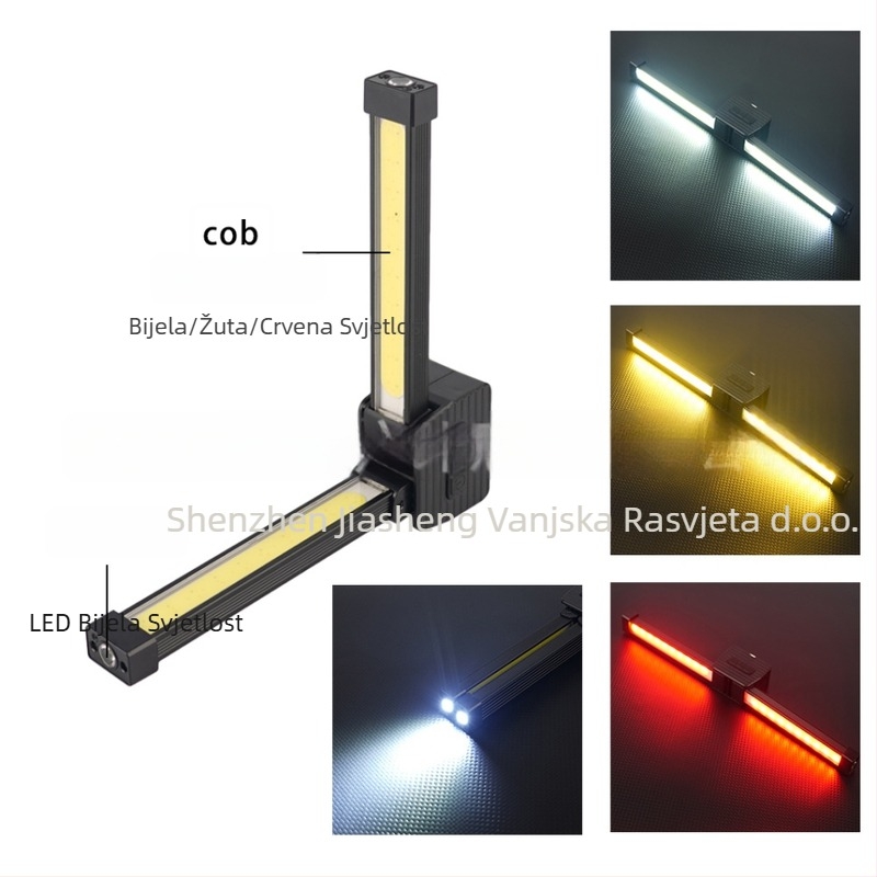 Magnetska sklopiva COB LED radna svjetiljka, punjiva 1200 mAh, ručno napajanje, 3 W, domet do 50 m