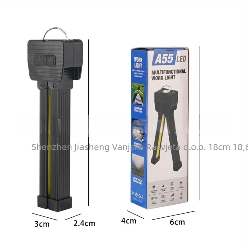 Magnetska sklopiva COB LED radna svjetiljka, punjiva 1200 mAh, ručno napajanje, 3 W, domet do 50 m
