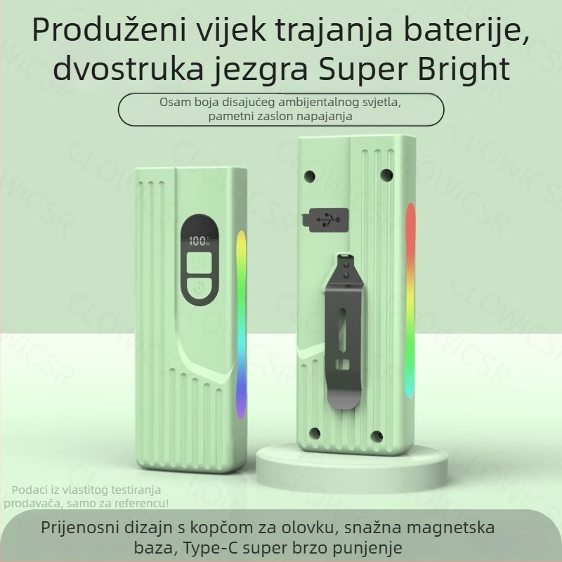 Višenamjenska LED radna svjetiljka, baterija 1800 mAh, 350+ lm, 30 W, domet 100–200 m