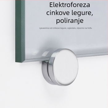 Klip za stakleno ogledalo, cinkova legura, elektroplatirano, zidni držač kupaonskog ogledala